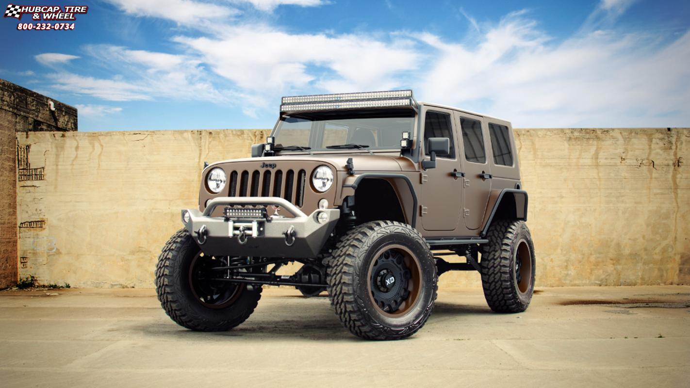 vehicle gallery/jeep wrangler xd series xd129 x  Satin Black Bronze Ring wheels and rims